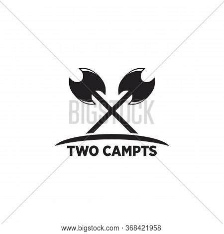 Two Campts Logo Vector And Vintage,wilderness, Wildlife