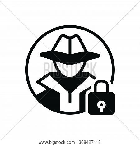 Black Solid Icon For Anti-theft Anti Theft  Protection Hacker Investigate