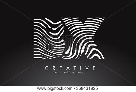 Bx B X A Letters Logo Design With Fingerprint, Black And White Wood Or Zebra Texture On A Black Back