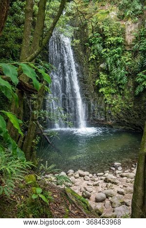 Walk And Discover The Prego Salto Waterfall On The Island Of Sao Miguel, Azores