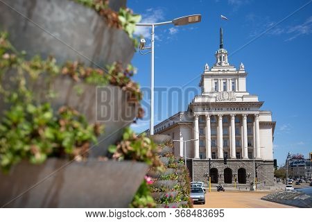Sofia Bulgaria August 12: View Of The Old Bulgarian Parliament From Serdika Subway Station. On Augus