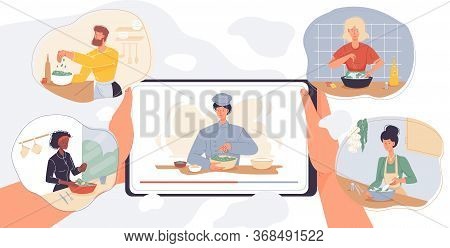 Online Cooking Courses, Culinary Master Class Service. Internet School Mobile Application. Digital C