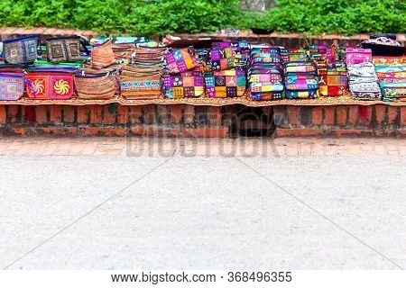 Local Cloth Bag Handmade For Sale In  Market  Luang Phabang Laos