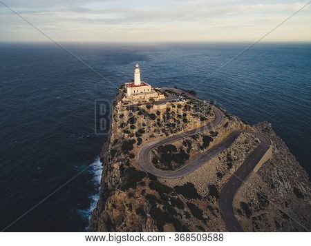 Lighthouse Of Cap De Formentor Mallorca Spain Around Sunset