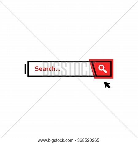Simple Cursor Click On Outline Search Bar. Concept Of New Query Or Result Header Like Online User In
