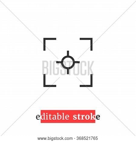 Minimal Editable Stroke Capture Icon. Flat Lineart Style Trend Modern View Finder Logotype Graphic D