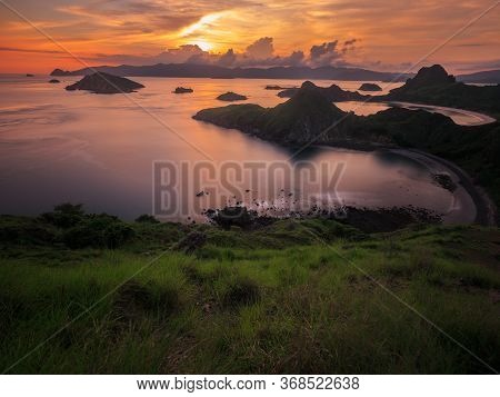 A Sunset View On A Tropical Island In Komodo National Park