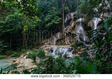 Faces In Nature, Beautiful Kuang Si Waterfall National Park In Laos