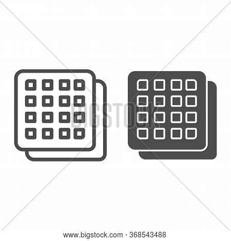 Square Cookies Line And Solid Icon, Confectionary Concept, Crispy Biscuit Cookie Sign On White Backg