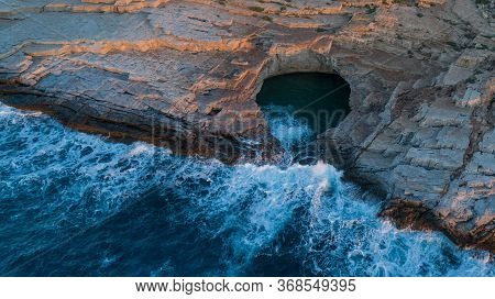 Giola, Natural Sea Water Pool Located On Thassos Island, Greece