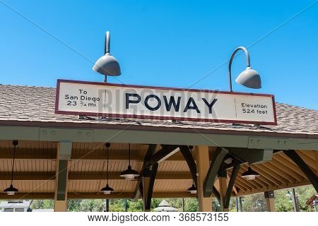 Old Poway Park And Village With Poway Midland Railroad Train Station, Poway, California, Usa. April 