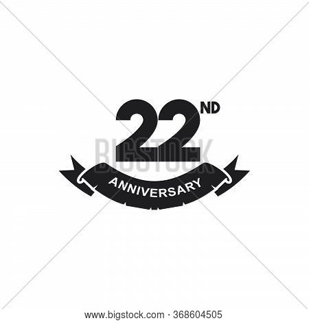 22nd Year Anniversary Logo Design Vector Template