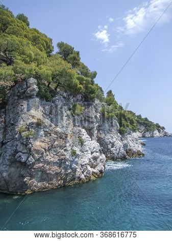 Amarantos Rocks At Skopelos Island At The Sporades In Greece