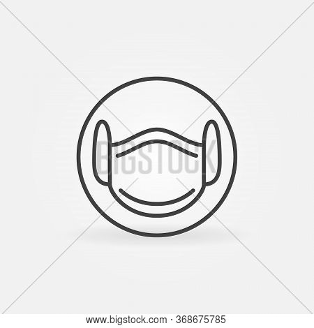 Medical Face Mask Linear Vector Concept Icon Or Logo Element