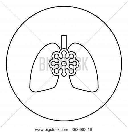 Coronavirus Damaged Lungs Virus Corona Atack Eating Lung Concept Covid 19 Infected Tuberculosis Icon