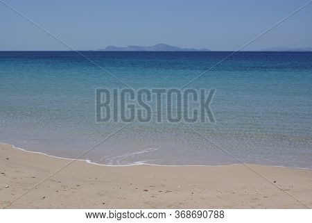 A View Of The Aegean Sea At A Quiet, Beautiful Beach On The Charming Greek Island Of Donoussa. Cryst
