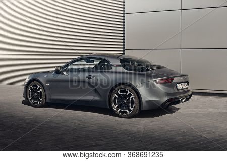 Katowice, Poland - 03.23.2019: Alpine A110 Sports Car With Centrally Mounted 1.8 L 252 Hp Engine