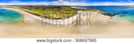Aerial View Of Carrickfad And Cashelgolan Beach, Castlegoland, By Portnoo In County Donegal - Irelan