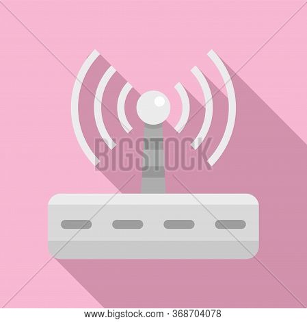 Wifi Router Radiation Icon. Flat Illustration Of Wifi Router Radiation Vector Icon For Web Design
