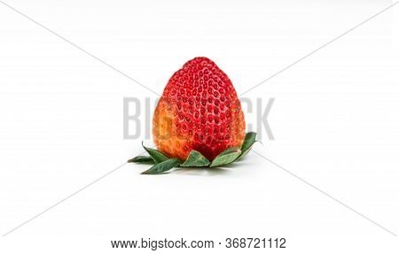 Strawberries On A White Background Isolate. Juicy Red Strawberry