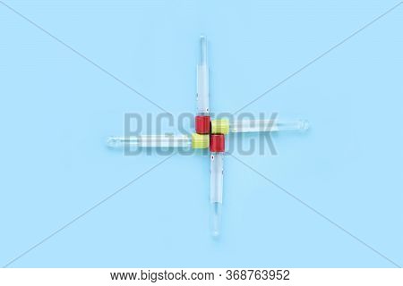 Medical Tubes To Diagnostic Test Dna, A1c Or Hiv Analysis.