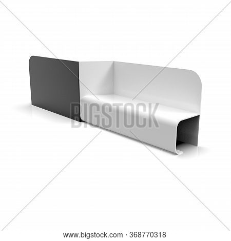 3d Image Of Double Bench White Black V5