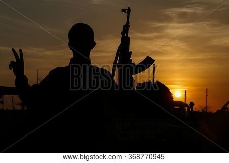 Silhouette Photo Of Fighters In Syria After The Battle With Isis Ended
