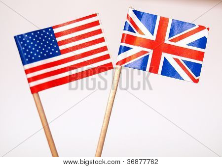 British and American flags