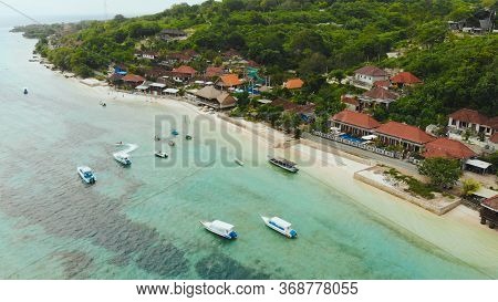The Coast Of The Village Of Lembongan On The Island Of Nusa Lembongan. Indonesia.