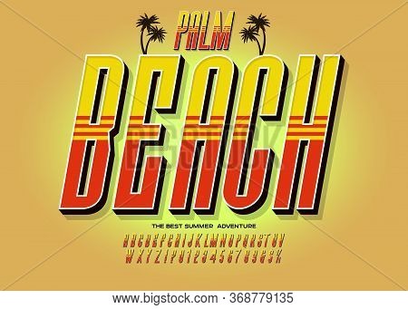 Vintage 3d Alphabet. Retro Typeface. Vector Font Illustration