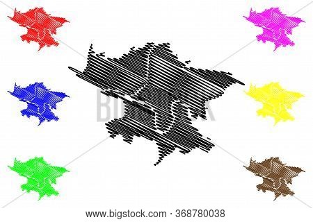 Kaunas City (republic Of Lithuania) Map Vector Illustration, Scribble Sketch City Of Kaunas Map