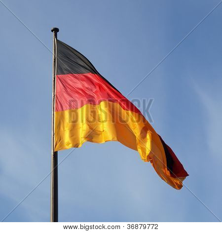 German flag blowing in the wind