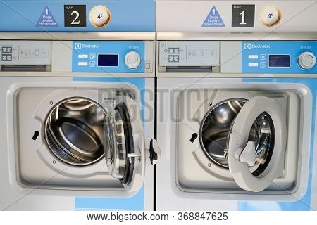 Bordeaux , Aquitaine / France - 05 05 2020 : Electrolux Laundry Washing Machines Store Of Electric A