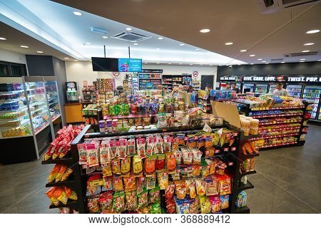 KUALA LUMPUR, MALAYSIA - CIRCA JANUARY, 2020: interior shot of 7-Eleven store in Kuala Lumpur.