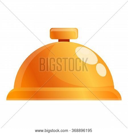 Gold Hotel Bell Icon. Cartoon Of Gold Hotel Bell Vector Icon For Web Design Isolated On White Backgr