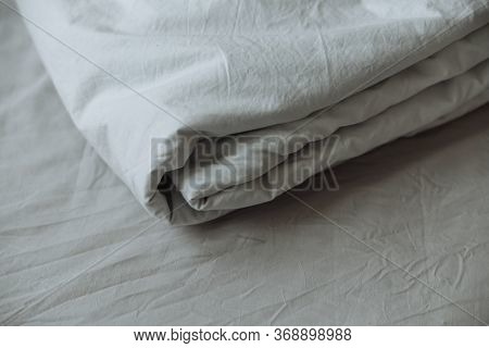Folded Gray Bedding Fabrik Cotton Grey Background