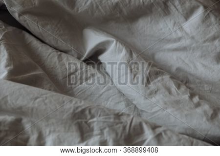 Folds Of Grey Fabrik Cotton Close Up
