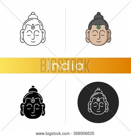 Gautama Buddha Icon. Indian Philosopher. Religious Leader. Founder Of Buddhism. Meditator And Spirit