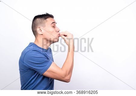 Man Tasting A Very Rich Meal