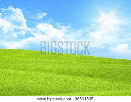 cielo verde prato blu