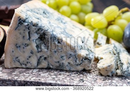 Cheese Collection, Piece Of Italian Blue Cheese Gorgonzola Picante With Blue Mold From North Of Ital