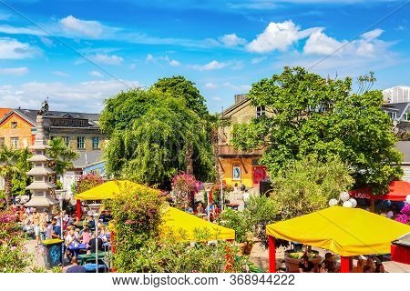 Copenhagen, Denmark - July, 2019: Christiania Neighborhood In Copenhagen, Denmark