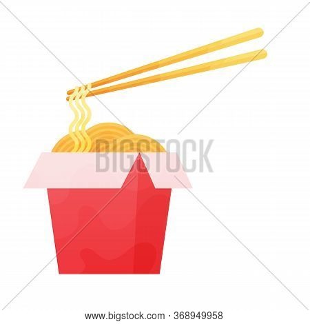 Wok Box Food Asian Ramen Delivery Noodles Illustration.