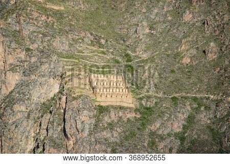 Pinkulluna Inca Ruins In The Sacred Valley In The Peruvian Andes. Peru, Ollantaytambo.