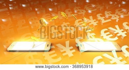 Easy E-Payment App on Smartphone Using Financial Apps 3d Render 3d Render