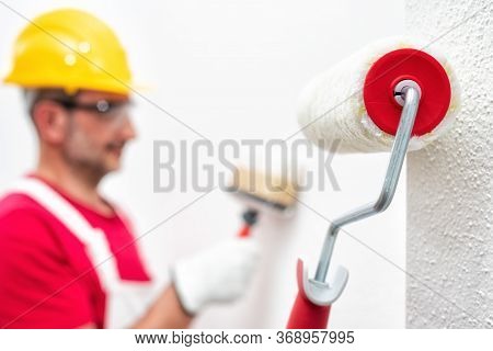 House Painter, Roller For Painting. Building.