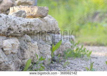 Breakstone Background. Road Gravel. Gravel Texture. Crushed Gravel Background. Piles Of Limestone Ro