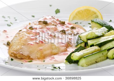 Pfanne gebraten Buntbarschen