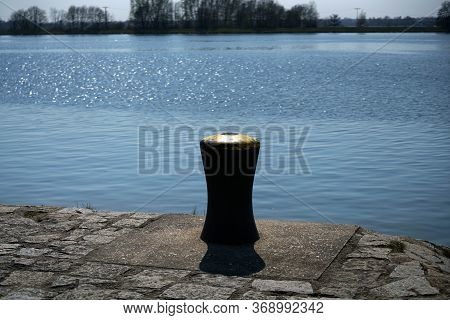Bollards Are Ideal For Mooring Ships, Photographed On The Port