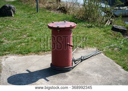 Bollards Are Ideal For Mooring Ships, Photographed On The Port
